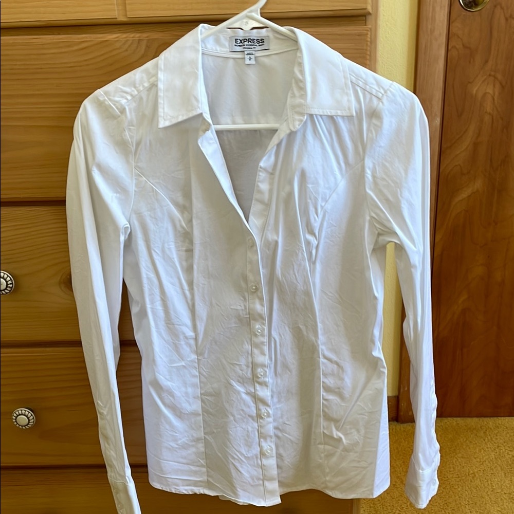 Express White Button-Up Shirt